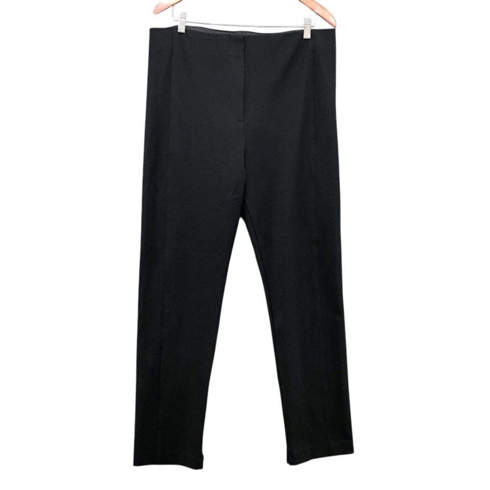 Ann Taylor Ankle Pants‎ Women 14 Black Side Zip Stretch Tapered High Rise